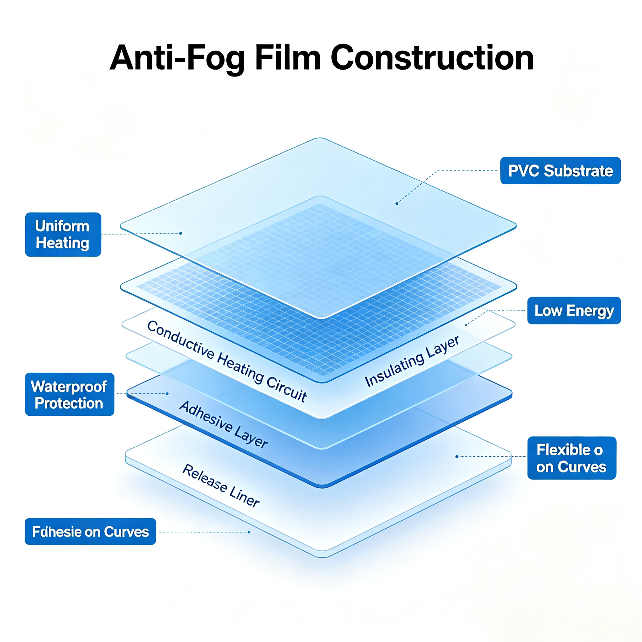 Anti-fog film structure diagram (1) Схема структуры противотуманной пленки (1)
