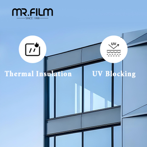 Односторонняя зеркальная серебряная оконная пленка для здания с защитой от УФ-излучения