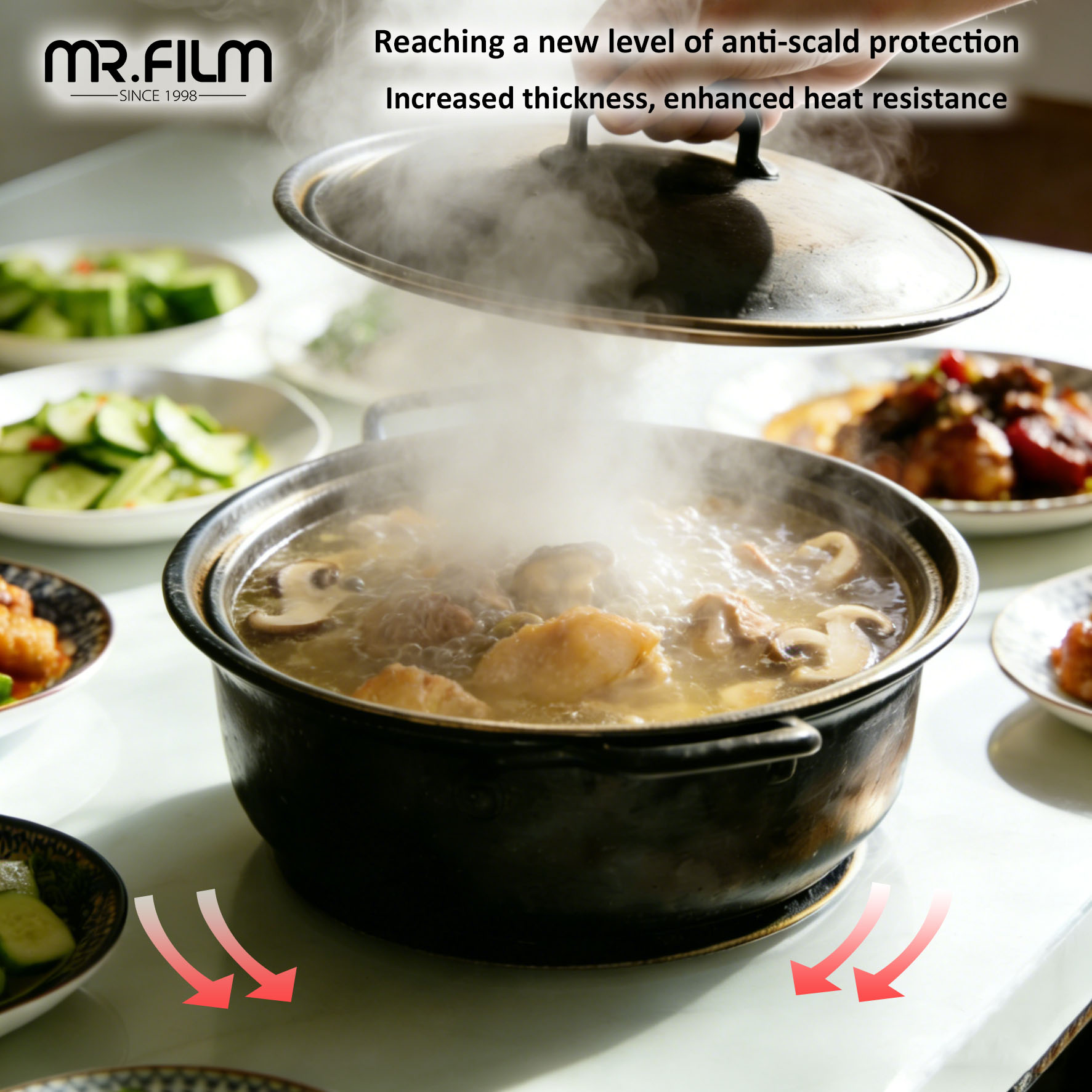 Водонепроницаемая защитная пленка для стола, самовосстанавливающийся блеск, прозрачный оттенок