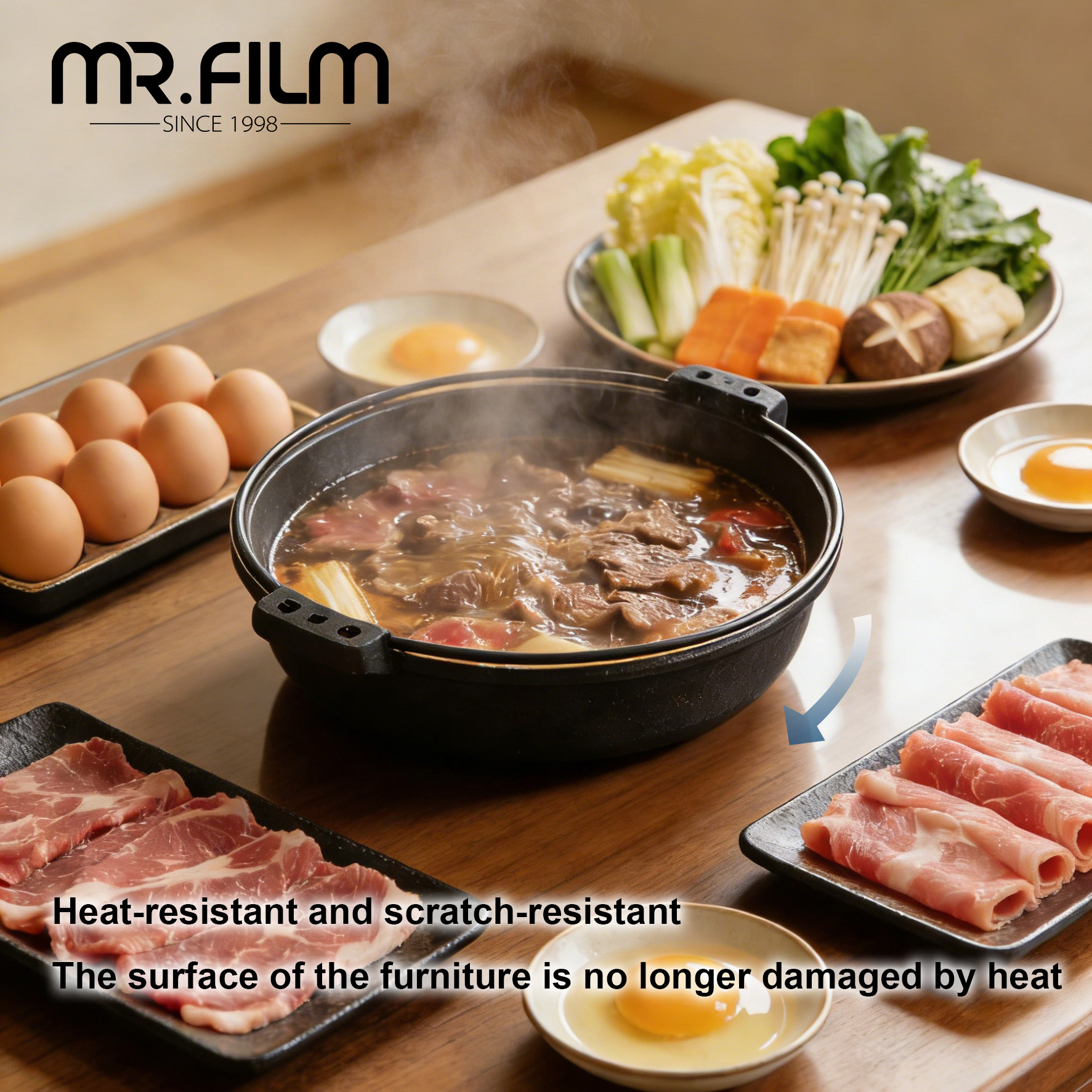 Настольная прозрачная пластиковая защитная пленка для стола