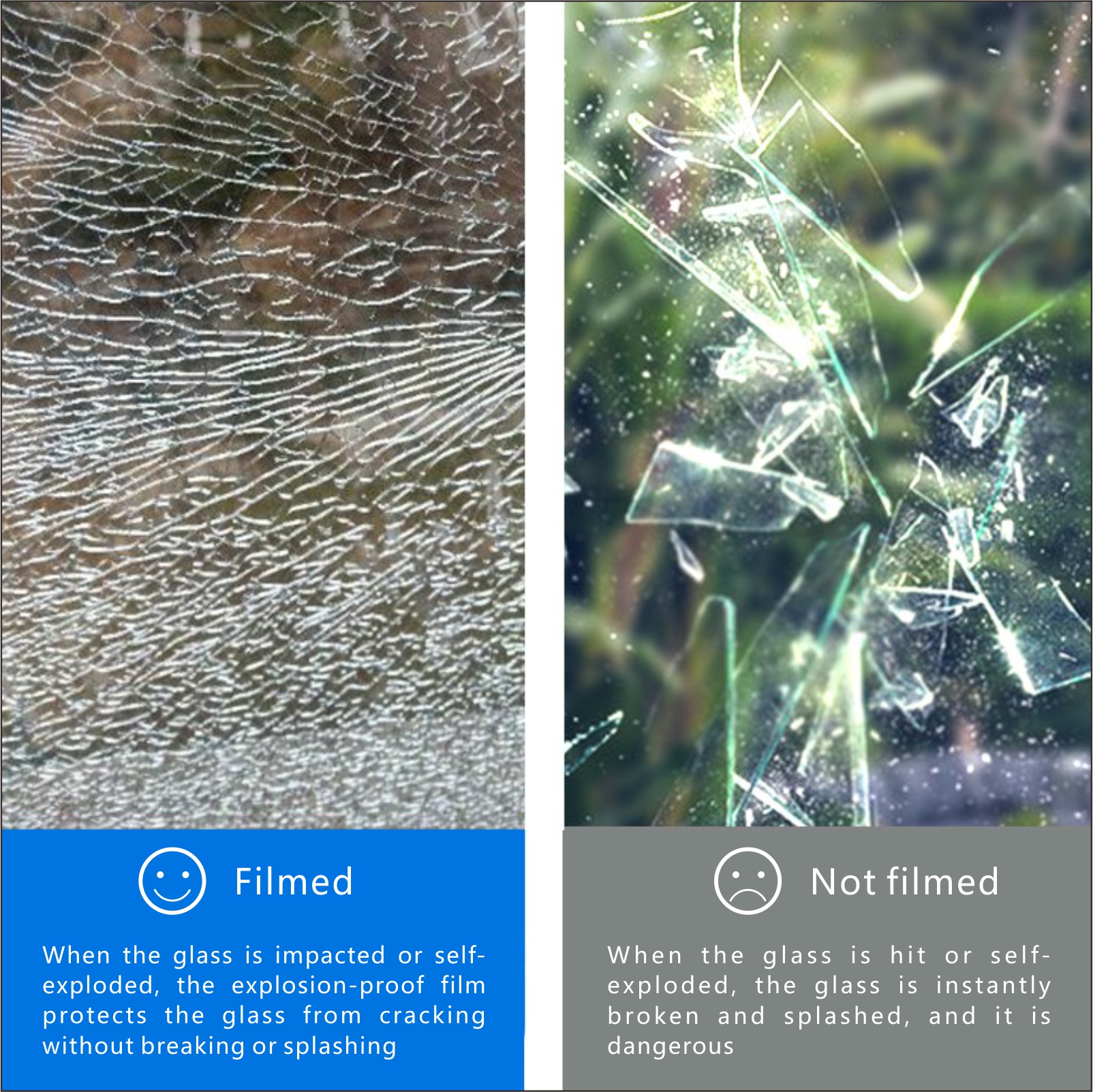 Взрывозащищенная защитная пленка для конфиденциальности на Windows